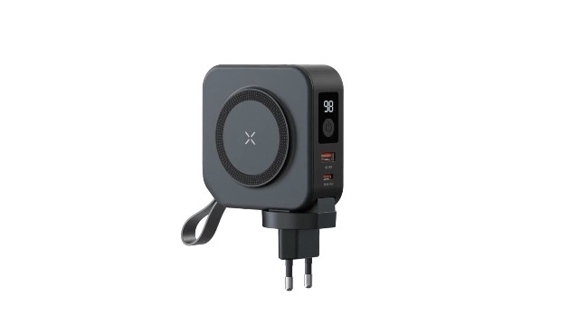 TIGER POWER Powerbank 10.000 MAh – 4-in-1 Met MagSafe, Wereldadapter EU/US/UK/AUS, USB-C En LED-display 6 miniatura