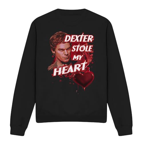 Cotton Soul Dexter/Bloody Heart - Crew Sweatshirt, Black, X-Large