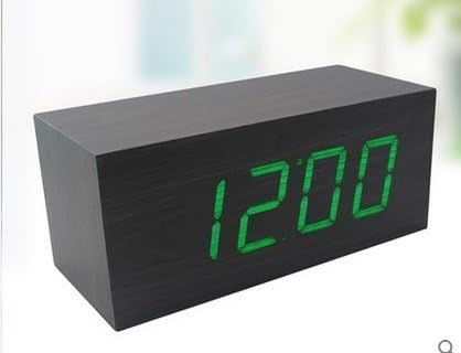 HOKICHEN [Newest 2017 Model] Wooden Digital Alarm Clock, Warmhoming Acoustic Control Clock with Time Temperature and Voice Control, Perfect for Home & Travel