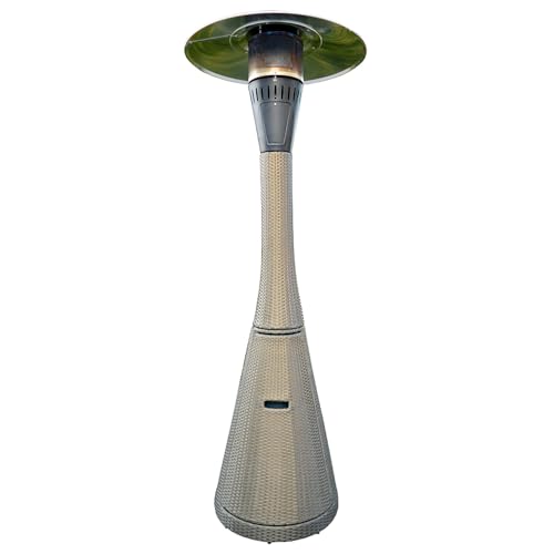 TEMPO STYLE - Fungo riscaldante per esterno pronto all'uso HABITAT Torba, polyrattan ed acciaio | 10kw per riscaldare fino a 50 m² | da 15 a 40h di funzionamento