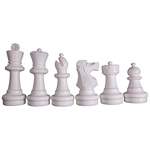 MegaChess Giant Plastic Chess Sets - Black and White - 5 Different Outdoor Giant Chess Sets from 1-Foot to 4 Feet Tall
