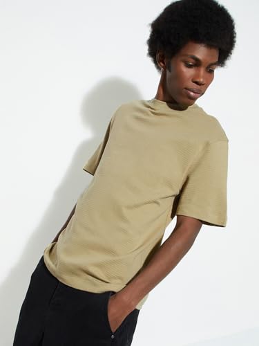 Image of Max Men's Cotton Regular Fit URB N Textured T-Shirt