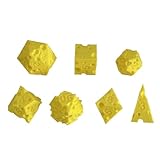 Dados De Juego,7 Piezas Dados Queso - Juguete Interactivo Impresión 3D para Aprendizaje Matemáticas Juego de Rol Toma de Decisiones Fiesta Viaje Aula