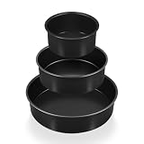 【3 PIECES SET】Includes 4-inch, 6-inch, and 8-inch round cake pans in this set, It can be used to create single, double, or triple layer cakes for all types of celebrations, Not only can be used for baking cakes, bread and pies, deep-dish pizza, But a...