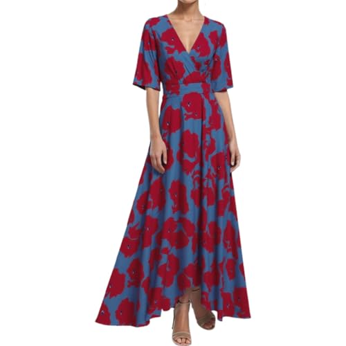 Robe de vacances longue pour femme motif floral style décontracté été