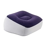KiBcsLic Cuscino poggiapiedi Gonfiabile, poggiagambe, Aereo con Pompa ad, Cuscino Morbido da Viaggio, per la Testa, Ufficio, Treno, Auto, Gambe alzate, Viola