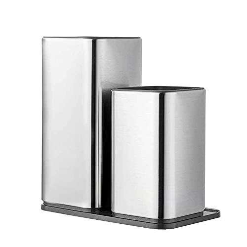 2 en 1 Portacuchillos de Acero Inoxidable para Almacenar Cuchillos y Tijeras