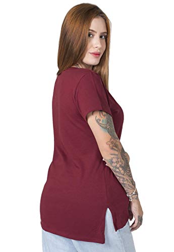 Camiseta Feminina Stoned Vou ver e te aviso Bordô M