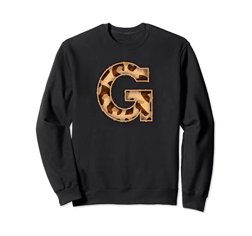 Cute Letter G Initial Name Leopard Cheetah Animal Print Sudadera
