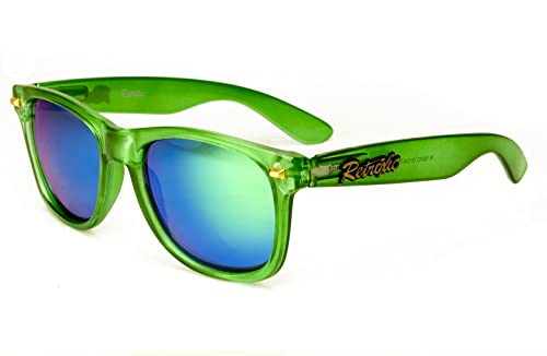 retroxic Lunettes de soleil pour homme et femme Vert grün kristall