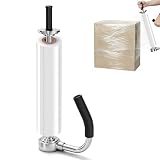 Stretchfolienspender, Manueller Abroller Stretchfolie für Rollen, Handabroller für Stretchfolie, Höhe verstellbar 48 – 68 cm, Metallabroller, Stretchfolie für Verpackung, Lager, Logistik