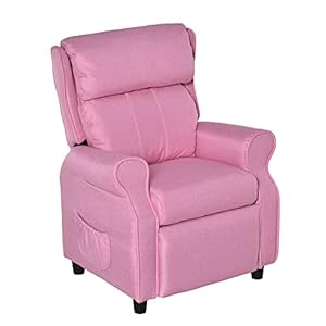 HOMCOM Kindersessel Rosa mit Fußstütze