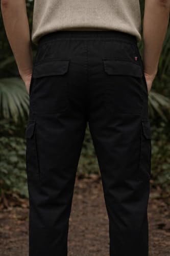 Image of Louis Philippe Men's Relaxed Straight fit Cuffed Bottom Hem for Jog & Travel Friendly with Multi Usage Pockets Casual Trouser