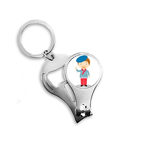 Porte-clés décapsuleur 3-en-1 avec pince à ongles compacte