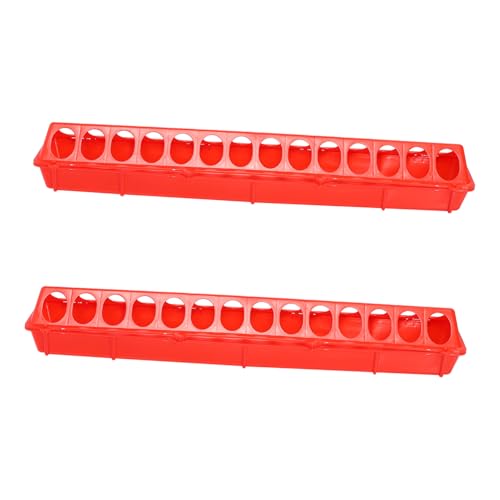 VICASKY 2 Pcs Poultry Feeding Troughs and Easy to Clean Chicken Duck Feeders for Convenient Use and Odorless Material for Livestock Feeding