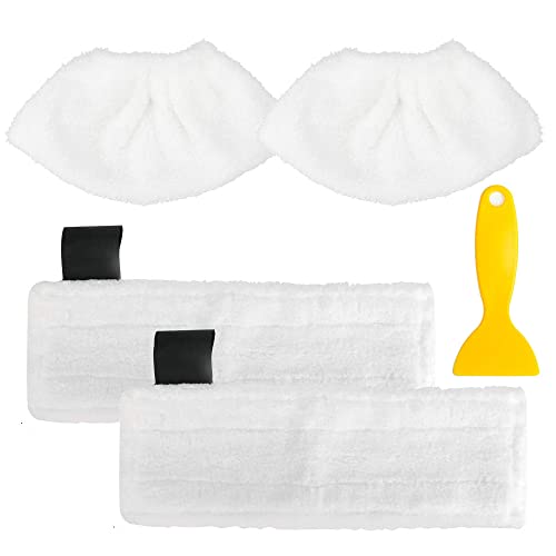 YPLonon Paños de Microfibra Juego de 4 Paños y Almohadillas de Microfibra de Repuesto para Limpiador de Vapor Karcher EasyFix SC1 SC2 SC3 SC4 SC5 Boquilla de Suelo Cover
