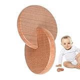 disco de agarre montessori Fácil de agarrar: el de madera es fácil de agarrar para las manos pequeñas, lo que mantiene activas las manitas del bebé. Y los juguetes de discos entrelazados están separados, los bebés pueden juntarlos.