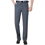 Expensive Gifts for Men Work Pants for Men Dress Business Suit Pants Straight Fit Gentleman Wedding Guest Pants Mens Formal Trousers Linen Pantalones de Vestir para Hombre Blue