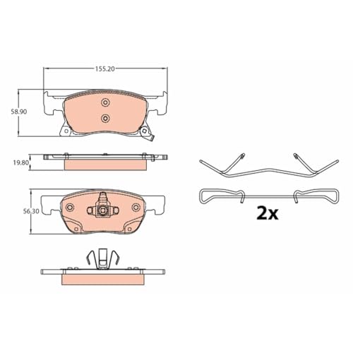 Trw GDB2138 Pastiglie Freno Set Di 4 Para Opel Astra K Sports Tourer (B16) 2015 - Assale Anteriore E Altri Veicoli - 2