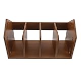 OFFSCH Holz Schreibtisch Organizer Bücherregal Kleines Tischregal mit Offenem Fach Kompakte Aufbewahrung für Homeoffice und Studentenwohnheim Hellbraun
