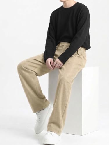 Image of Linen Pants for man | Relaxed Fit Korean Pants | Gurkha Trouser | Lower for Men | Elastic Waist Bottom wear | Straight Fit Casual Trousers | Formal Pant for Office & Wedding