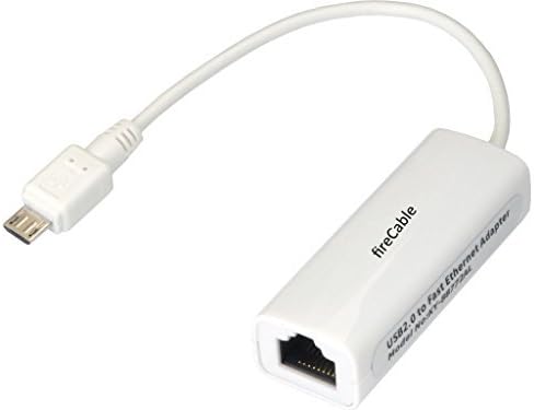 fireCable | Micro USB Ethernet Adapter for Streaming Devices Smart TV Sticks Smartphones & Tablets (Requires OTG Adapter Not Included)