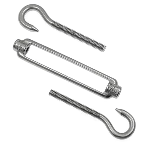 Paquete de 10 Tensores para Cable con Gancho M8 de Acero Inoxidable 304 Ajustables miniatura 3