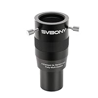 Svbony SV216 Barlowlinse 3X, 1,25 Zoll Metall Barlow 4-Elemente Apochromatisches FMC Teleskoplinse für Teleskopokulare Planetenbeobachtung