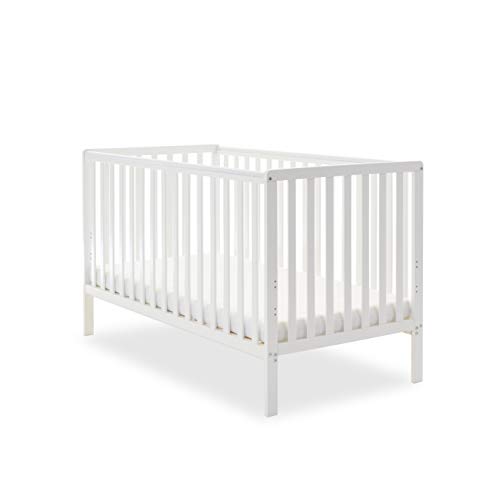 Obaby Bantam Cot Bed – White – Convertible Baby Cot to Toddler Bed with Adjustable Mattress Base