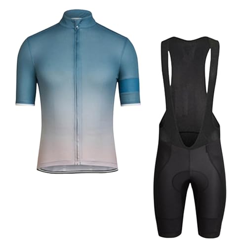 RUMAOZIA Maillot de ciclismo para hombre, ropa de ciclismo de manga corta, juego de maillot de manga corta con acolchado para el asiento, de secado rápido, transpirable, para bicicleta de montaña