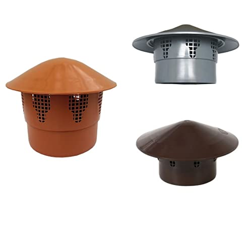 Terminale per tubo di scarico, aeratore per condotti fognari, per sistema di ventilazione del suolo, 160 mm, marrone