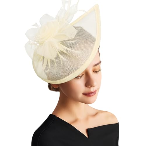 Image of DRESHOW Women Fascinator Hats Tea Party Hat Vintage Pillbox Hat Headband for Cocktail