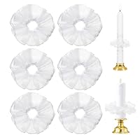 Tropfschutz Kerzenkranz, 6 Stück Tropfenfänger Tüll, Kerzen Tropfschutz Dekorativer, Tropfenfänger für Kerzen (3-5cm), Weiße Kerzenröcke für Kommunionkerzen, Taufkerzen, Hochzeitskerzen
