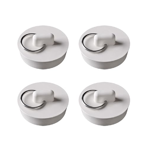 Tapón de drenaje de goma, paquete de 4 tapones de drenaje universales con anillo para colgar, tapón de fregadero de cocina para bañera, baño, lavabos (44-47 mm)