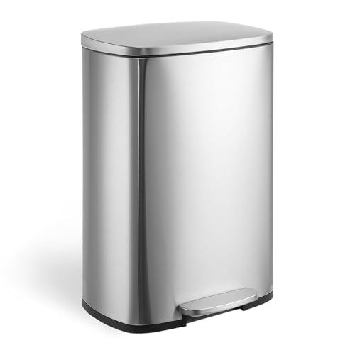Caneca de basura rectangular de acero inoxidable 50L miniatura 2