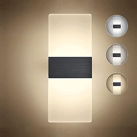 DoRight LED Lampada da Parete Interno 5W 3 Farbtemperatur Dimmbar Wandlampe Acryl Wandbeleuchtung Modern Up Down Dekoration Wandleuchte Cover