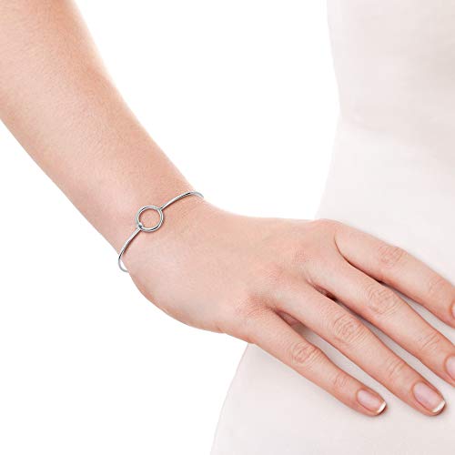 Bracelet argent sterling 925 chic AeraVida avec fermoir cercle épuré - 5
