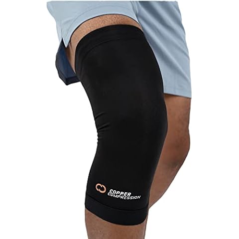 Copper Compression Knee Sleeve - Copper Infused Knee Stabilizer Support Brace for Meniscus Tear, ACL, MCL, Arthritis, Joint Pain Relief, Running, Sports, Hiking - Men & Women - Fits Right/Left - L Cover
