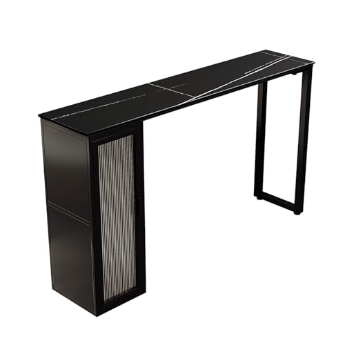 Mesa de bar con armario de almacenamiento, mostrador integrado para cocina doméstica y exhibición de vinos