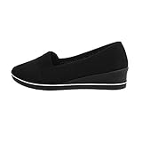  Ital Design Slipper Damen-Schuhe Slipper Slipper Halbschuhe Schwarz, Gr 39, 1305-