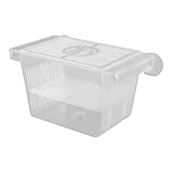 Lotsdonxia Transparent Fish Isolation Box, Double Layer Fry Breeding Tank - 12.6 x 7 x 7cm Plastic Aquarium with Suction Cup for Young Fish Care