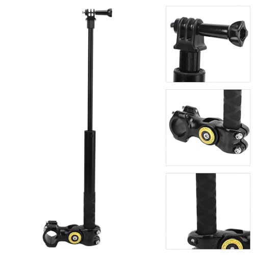 Soporte de Montaje de Manillar de Palo Selfie de Motocicleta, Abrazadera de Montaje de Cámara de Manillar de 1/4 Pulgadas, Compatible con Manillares de Bicicleta y Motocicleta de