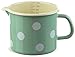 matches21 Rondel emaliowany maly garnek do mleka zielony w kropki z podzialka nostalgiczne miarki naczynia emaliowane kazdy 12 cm 1000 ml