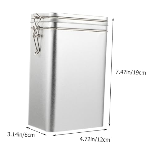 Café molido y especias guardados en caja metálica rectangular hermética 3