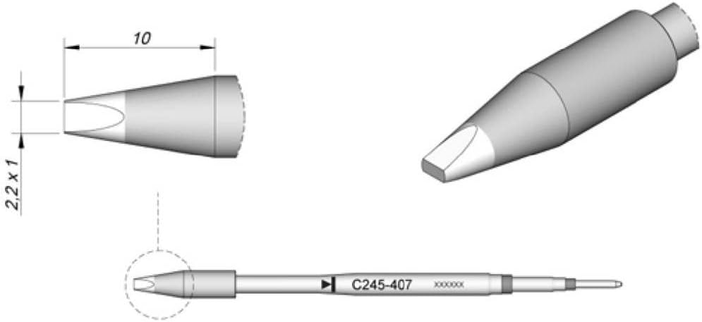 JBC C245407 - Cartridge Chisel 2.2mm x 1mm HT