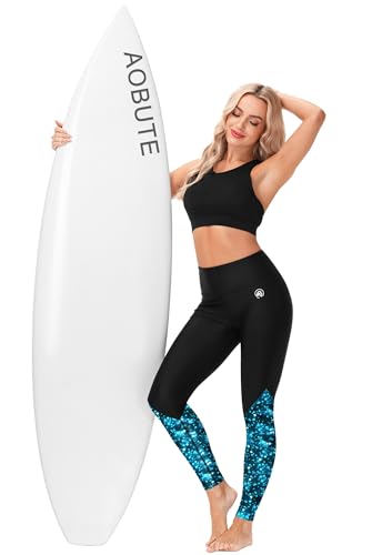 Image of AOBUTE Women Swim Pants UPF 50+ Rash Guard Pants High Waisted Swimming Leggings