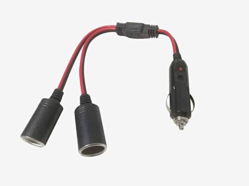Dongge Adaptateur double prise allume-cigare - Câble en Y avec prise allume-cigare - Prise allume-cigare - 2 prises mâles et 2 prises femelles - 12 V - 24 V Cover