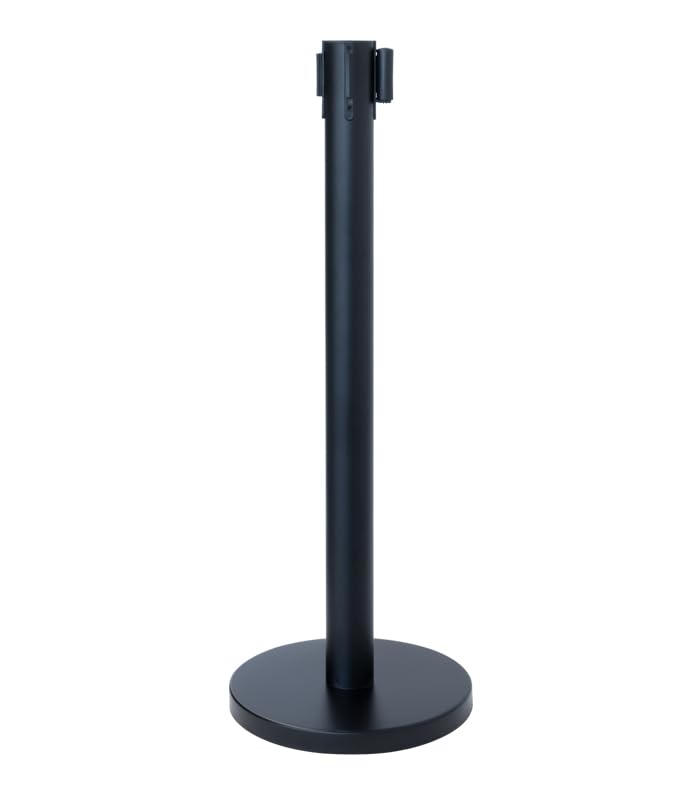 Pack 2 Postes Separadores con Cinta Extensible Catenarias 32cm x 2m Negro