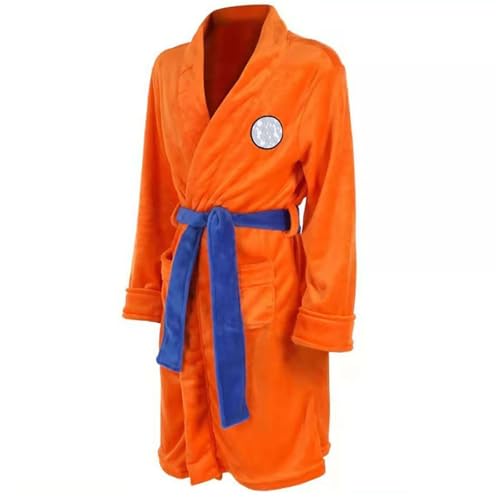 ILLOMEEGOOS Anime Robe Orange Plush Bathrobe Anime Pajamas Robes Soft Long Bathrobes Adults Christmas Halloween Costume