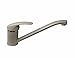 Vetrineinrete® Rubinetto per lavello da cucina a canna bassa miscelatore per lavandino orientabile 360° di rotazione monocomando girevole fragranite beige M72